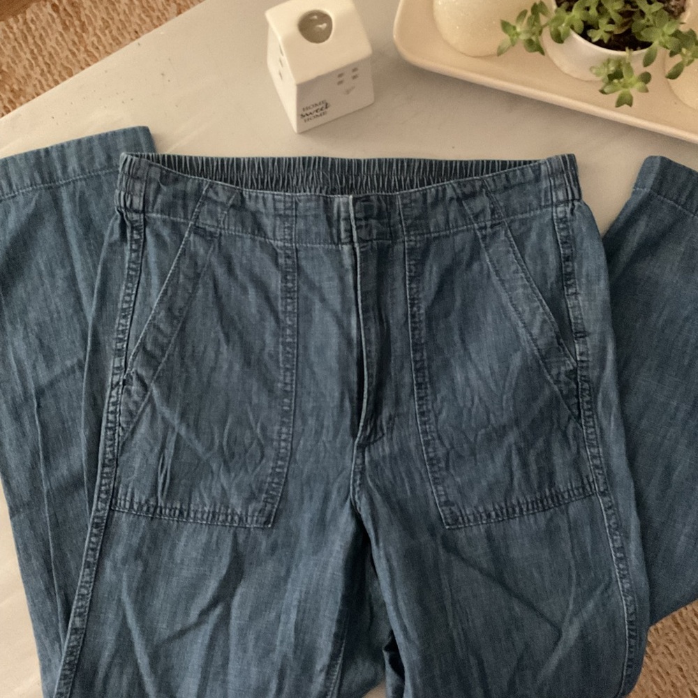 J. Crew Blue Elastic Waist indigo pants size 4